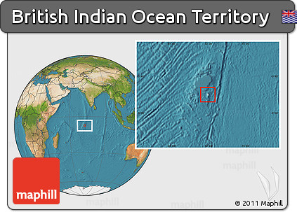 Blank Location Map of British Indian Ocean Territory, satellite outside
