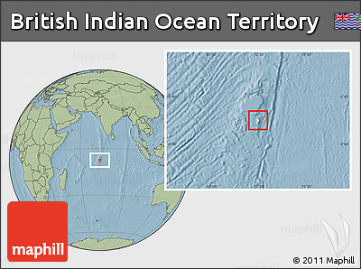 Blank Location Map of British Indian Ocean Territory, savanna style outside, hill shading outside