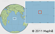 Blank Location Map of British Indian Ocean Territory, savanna style outside