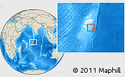 Blank Location Map of British Indian Ocean Territory, shaded relief outside