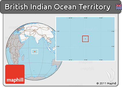 Gray Location Map of British Indian Ocean Territory, highlighted continent