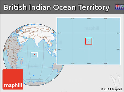 Gray Location Map of British Indian Ocean Territory, highlighted continent