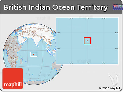Gray Location Map of British Indian Ocean Territory, highlighted continent
