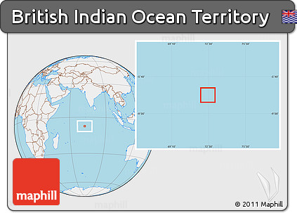 Gray Location Map of British Indian Ocean Territory, lighten, land only