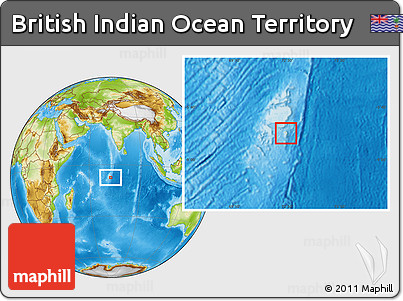 Gray Location Map of British Indian Ocean Territory, physical outside