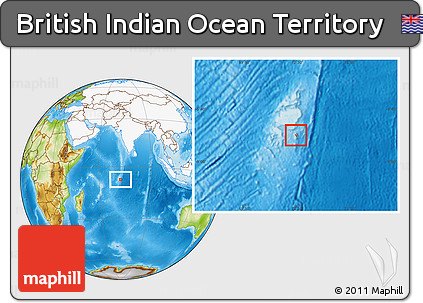 Physical Location Map of British Indian Ocean Territory, highlighted continent