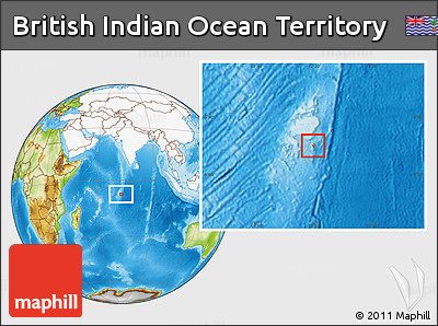 Physical Location Map of British Indian Ocean Territory, highlighted continent
