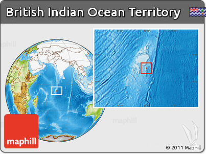 Physical Location Map of British Indian Ocean Territory, highlighted continent