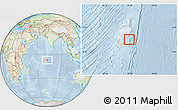 Physical Location Map of British Indian Ocean Territory, lighten