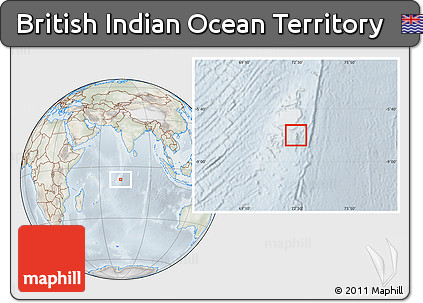 Physical Location Map of British Indian Ocean Territory, lighten, semi-desaturated