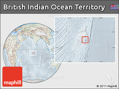 Physical Location Map of British Indian Ocean Territory, lighten, semi-desaturated