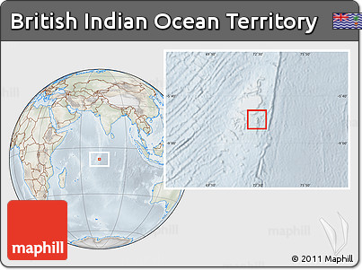 Physical Location Map of British Indian Ocean Territory, lighten, semi-desaturated