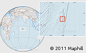 Political Location Map of British Indian Ocean Territory, lighten, desaturated, land only