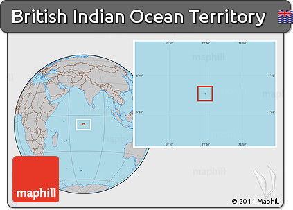 Satellite Location Map of British Indian Ocean Territory, gray outside