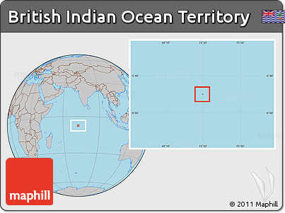 Satellite Location Map of British Indian Ocean Territory, gray outside