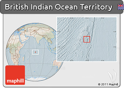 Satellite Location Map of British Indian Ocean Territory, lighten