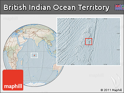 Satellite Location Map of British Indian Ocean Territory, lighten