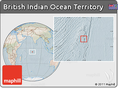 Satellite Location Map of British Indian Ocean Territory, lighten
