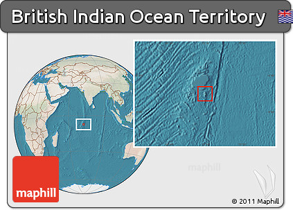 Satellite Location Map of British Indian Ocean Territory, lighten, land only