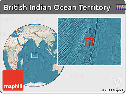 Satellite Location Map of British Indian Ocean Territory, lighten, land only