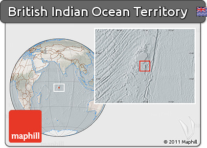 Satellite Location Map of British Indian Ocean Territory, lighten, semi-desaturated