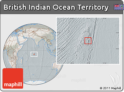 Satellite Location Map of British Indian Ocean Territory, lighten, semi-desaturated