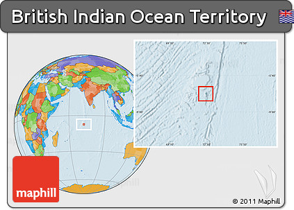 Satellite Location Map of British Indian Ocean Territory, political outside