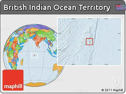 Satellite Location Map of British Indian Ocean Territory, political outside