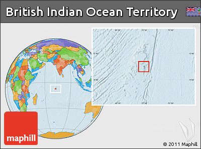 Satellite Location Map of British Indian Ocean Territory, political outside