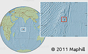 Savanna Style Location Map of British Indian Ocean Territory, hill shading
