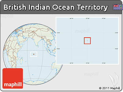 Savanna Style Location Map of British Indian Ocean Territory, lighten
