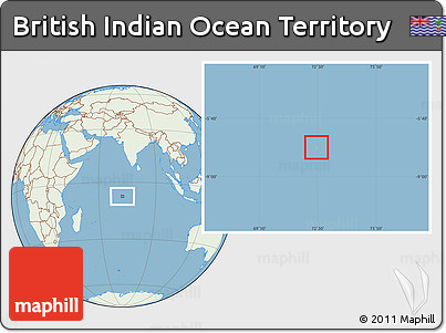 Savanna Style Location Map of British Indian Ocean Territory, lighten, land only