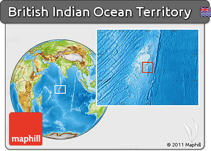 Savanna Style Location Map of British Indian Ocean Territory, physical outside