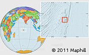 Savanna Style Location Map of British Indian Ocean Territory, political outside, hill shading