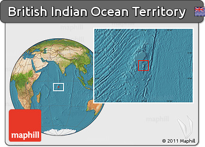 Savanna Style Location Map of British Indian Ocean Territory, satellite outside
