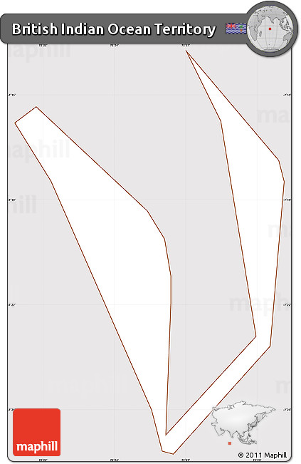 Classic Style Simple Map of British Indian Ocean Territory, cropped outside