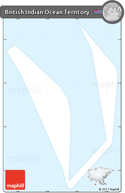Classic Style Simple Map of British Indian Ocean Territory