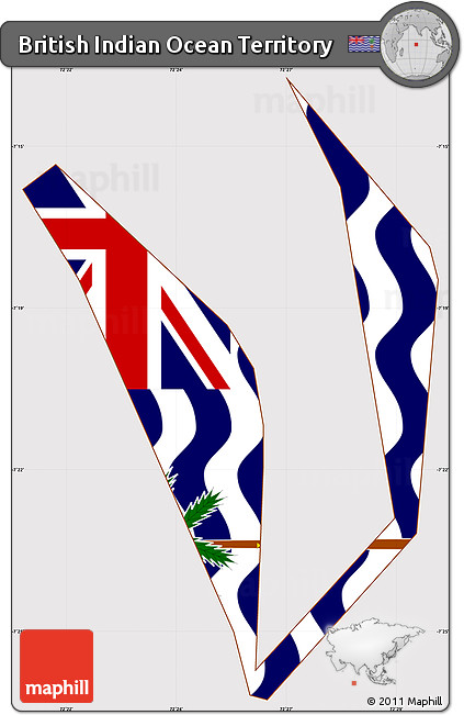 Flag Simple Map of British Indian Ocean Territory, flag rotated