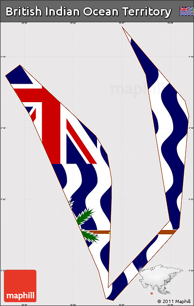 Flag Simple Map of British Indian Ocean Territory, flag rotated