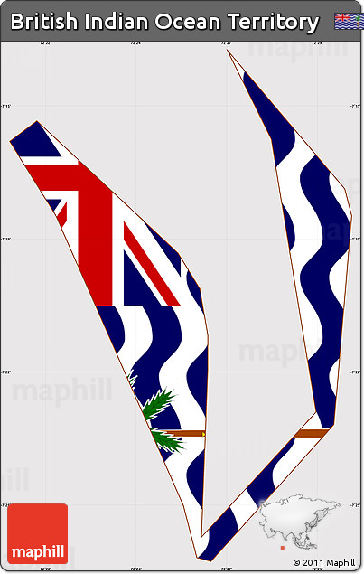 Flag Simple Map of British Indian Ocean Territory, flag rotated