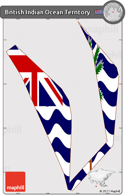 Flag Simple Map of British Indian Ocean Territory