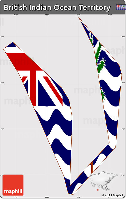 Flag Simple Map of British Indian Ocean Territory