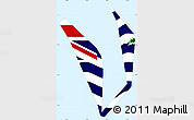 Flag Simple Map of British Indian Ocean Territory, single color outside, borders and labels, flag centered