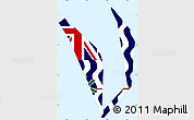 Flag Simple Map of British Indian Ocean Territory, single color outside, borders and labels, flag rotated