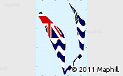 Flag Simple Map of British Indian Ocean Territory, single color outside, borders and labels