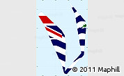 Flag Simple Map of British Indian Ocean Territory, single color outside, flag centered
