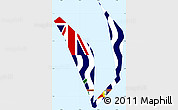 Flag Simple Map of British Indian Ocean Territory, single color outside, flag aligned to the middle