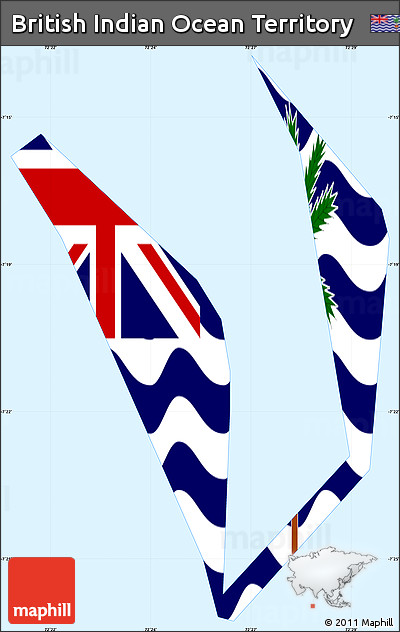 Flag Simple Map of British Indian Ocean Territory, single color outside