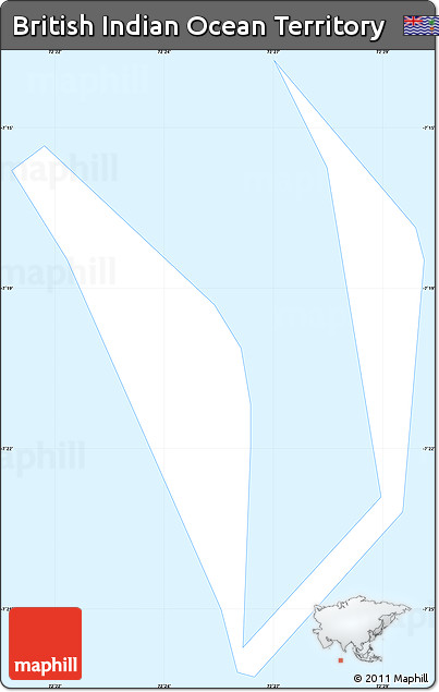 Silver Style Simple Map of British Indian Ocean Territory, single color outside