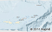 Classic Style 3D Map of British Virgin Islands, single color outside